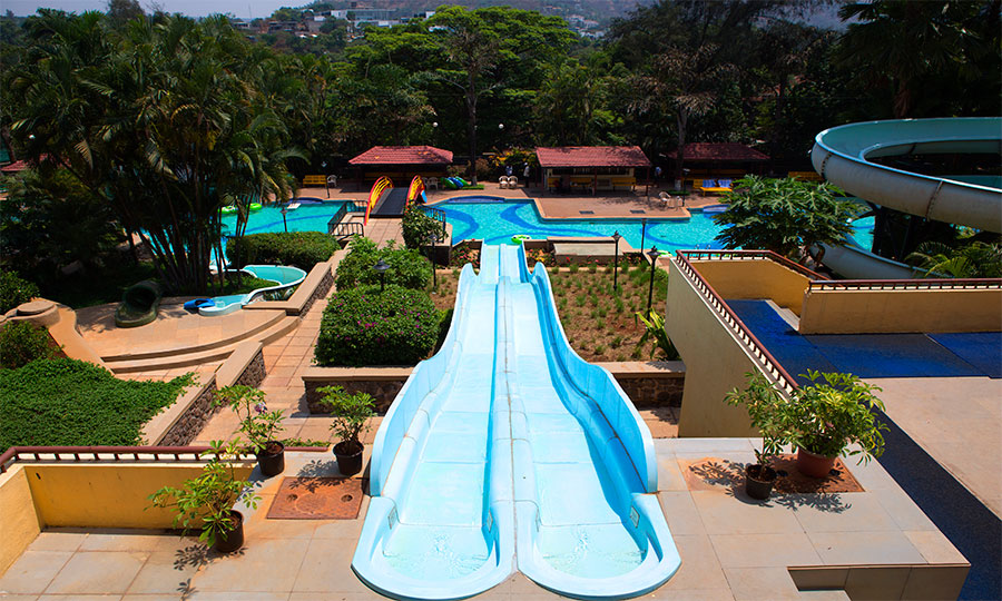 Slides going in to pool