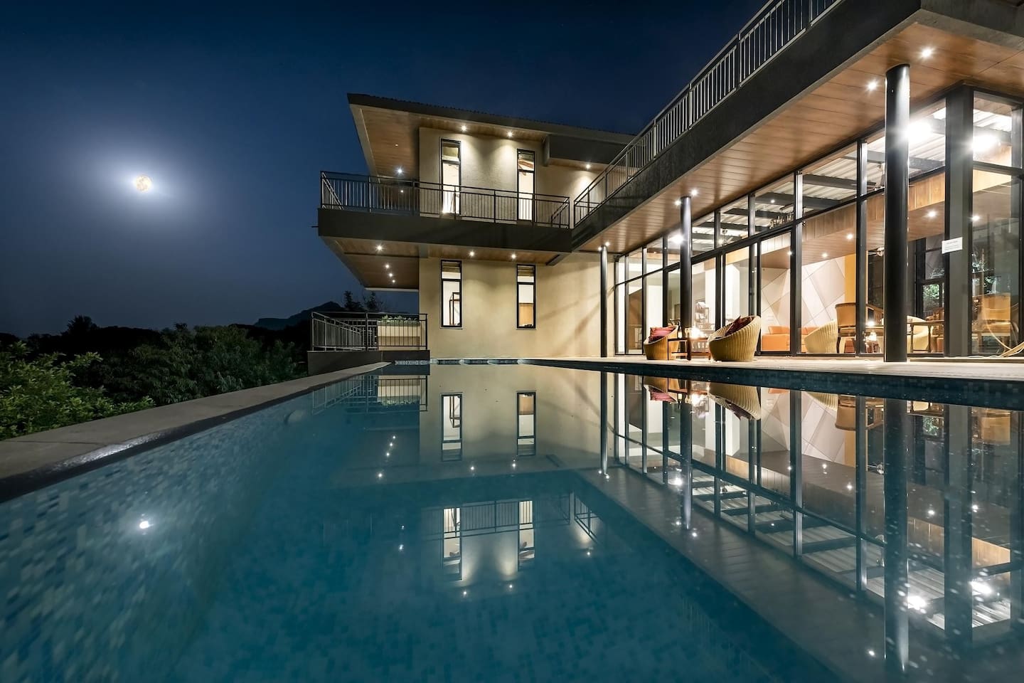 Nighttime Pool View at Falcon Hills